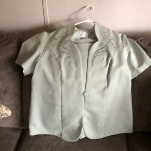 Ladies lime green skirt suit